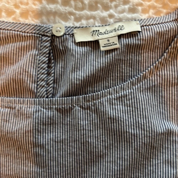 Madewell Blue and White Striped Bell Sleeve Top - Picture 6 of 6